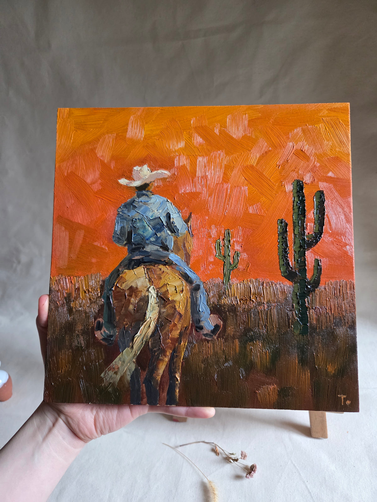 Cowboy at Sunset
