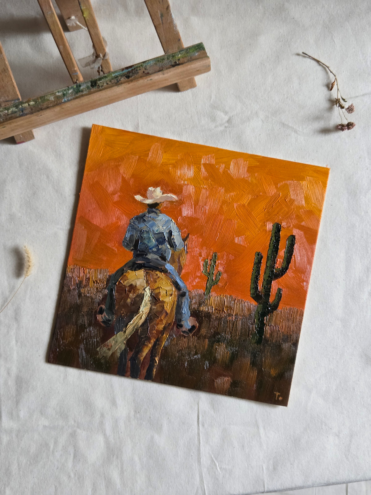 Cowboy at Sunset