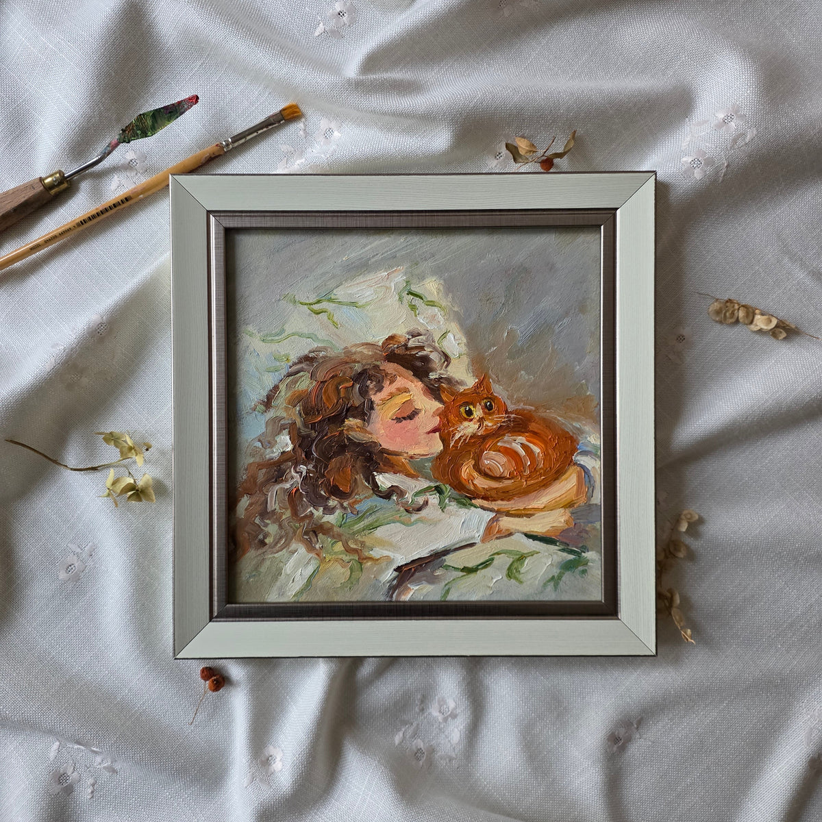 Girl with Ginger Cat
