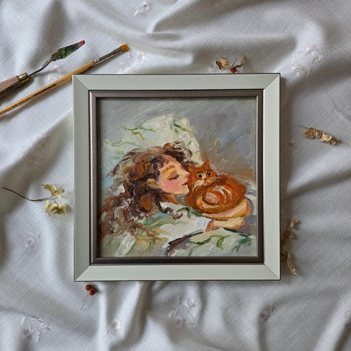 Girl with Ginger Cat