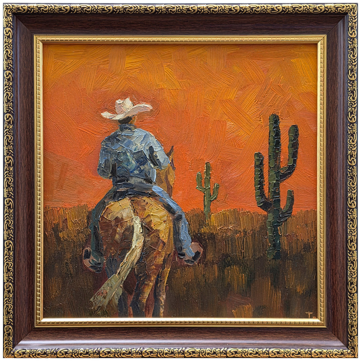 Cowboy at Sunset